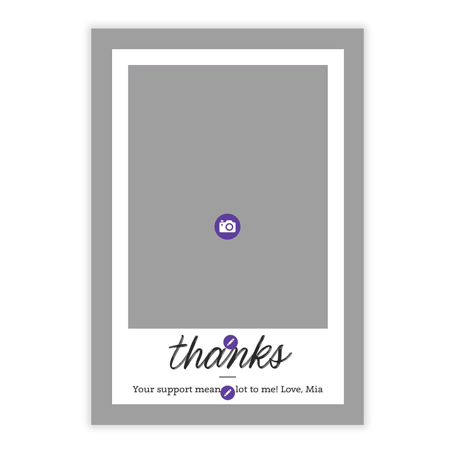 Thanks White Frame Flat Graduation Thank You Card, , large image number 5
