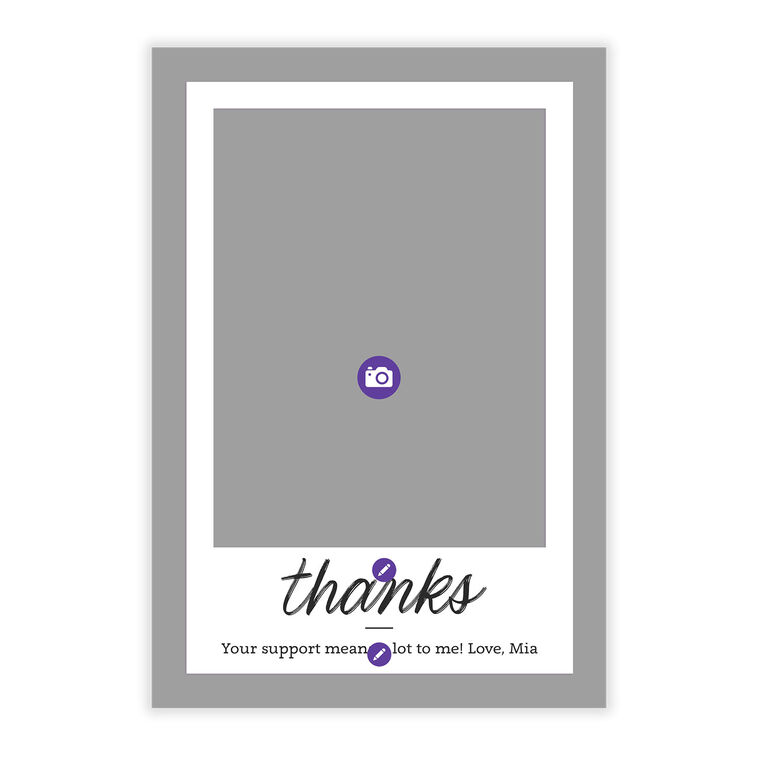 Thanks White Frame Flat Graduation Thank You Card, , large image number 5