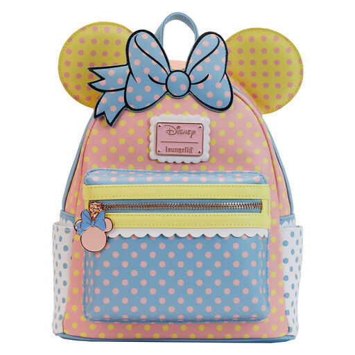 Loungefly Minnie Pastel Color Block Dots Mini Backpack, 