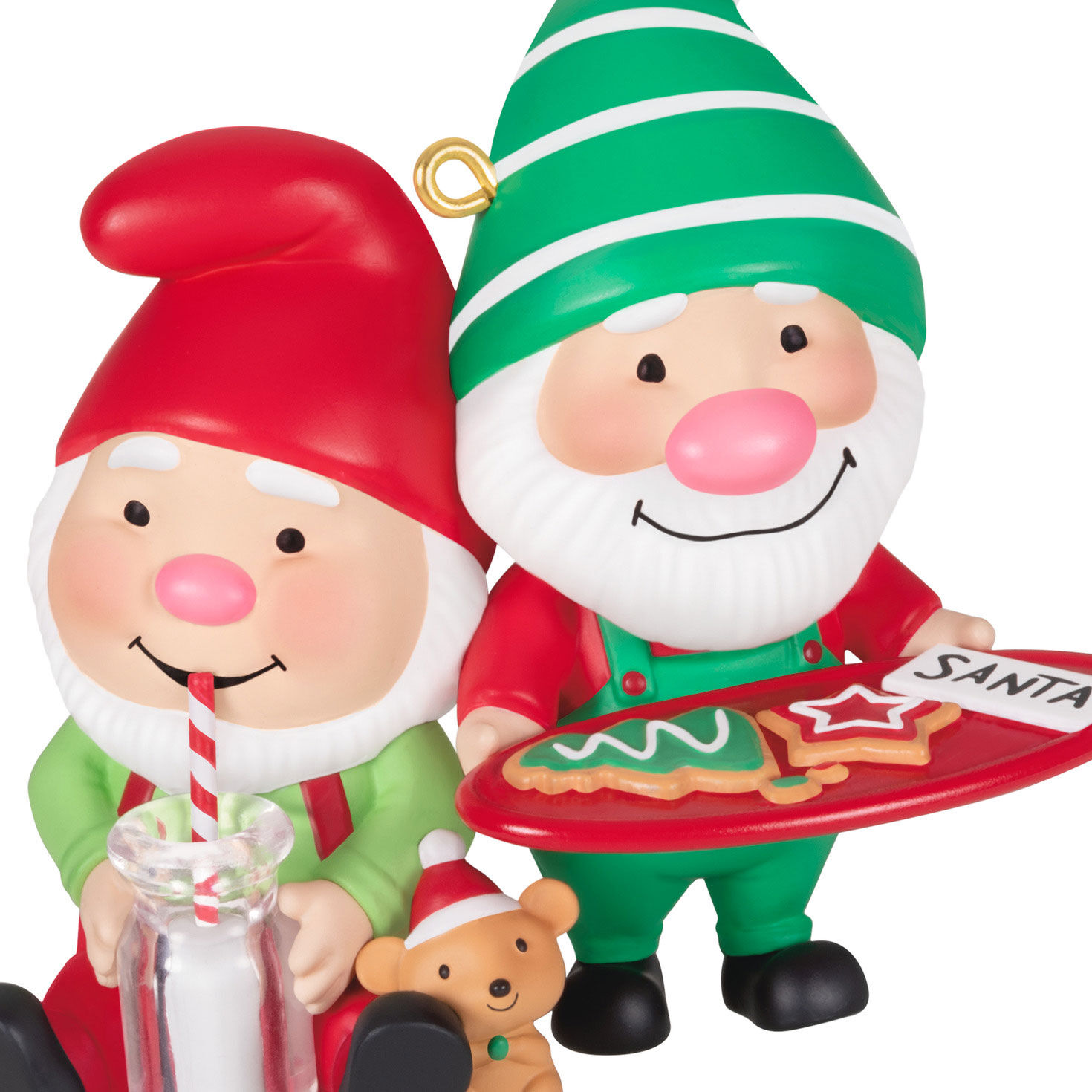 Gnomes With Milk and Cookies Keepsake Ornament closeup view image number 5