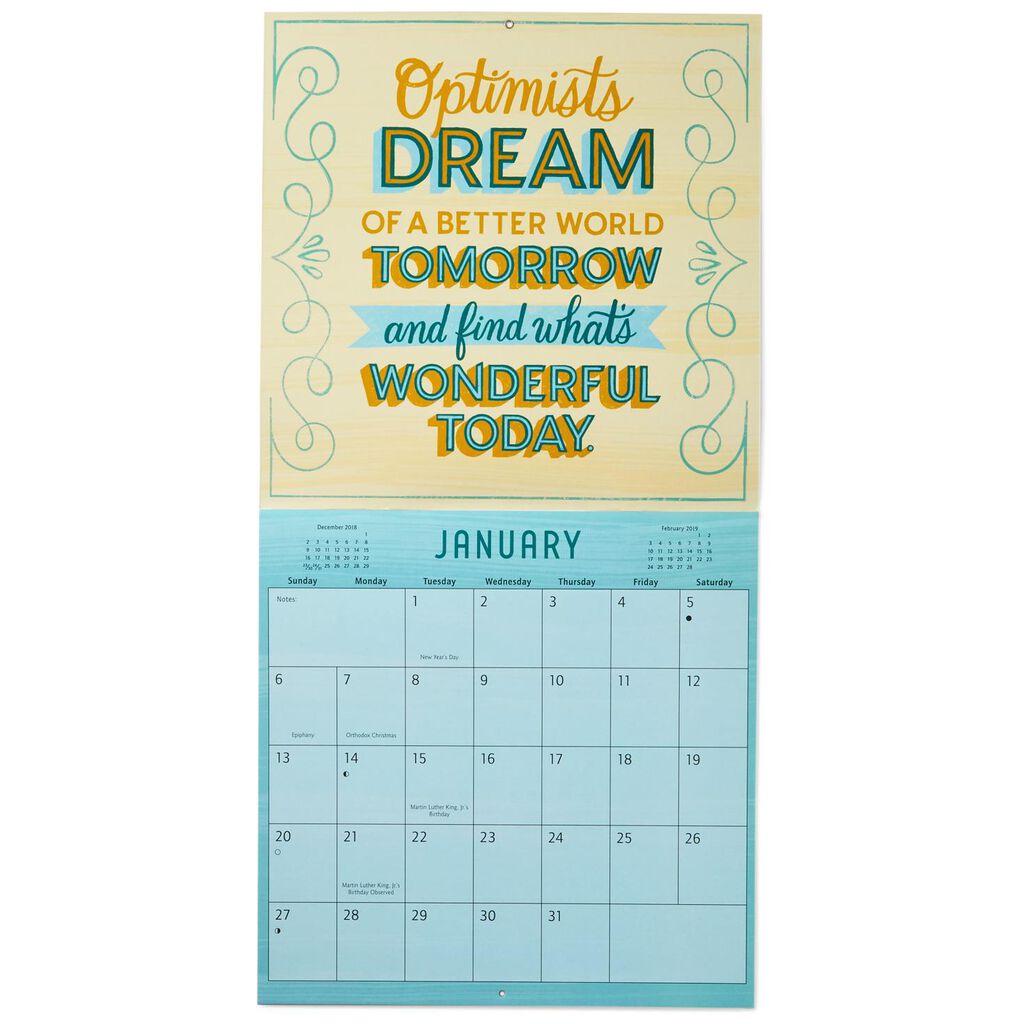 a year of good thoughts 2019 wall calendar 12 month calendars