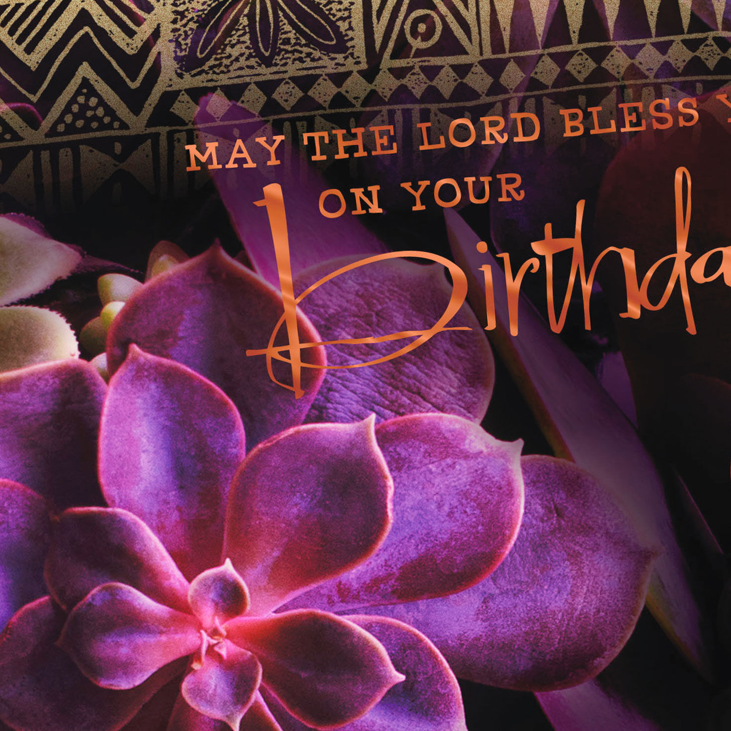 Succulents May the Lord Bless You Religious Birthday Card for only USD 2.99 | Hallmark