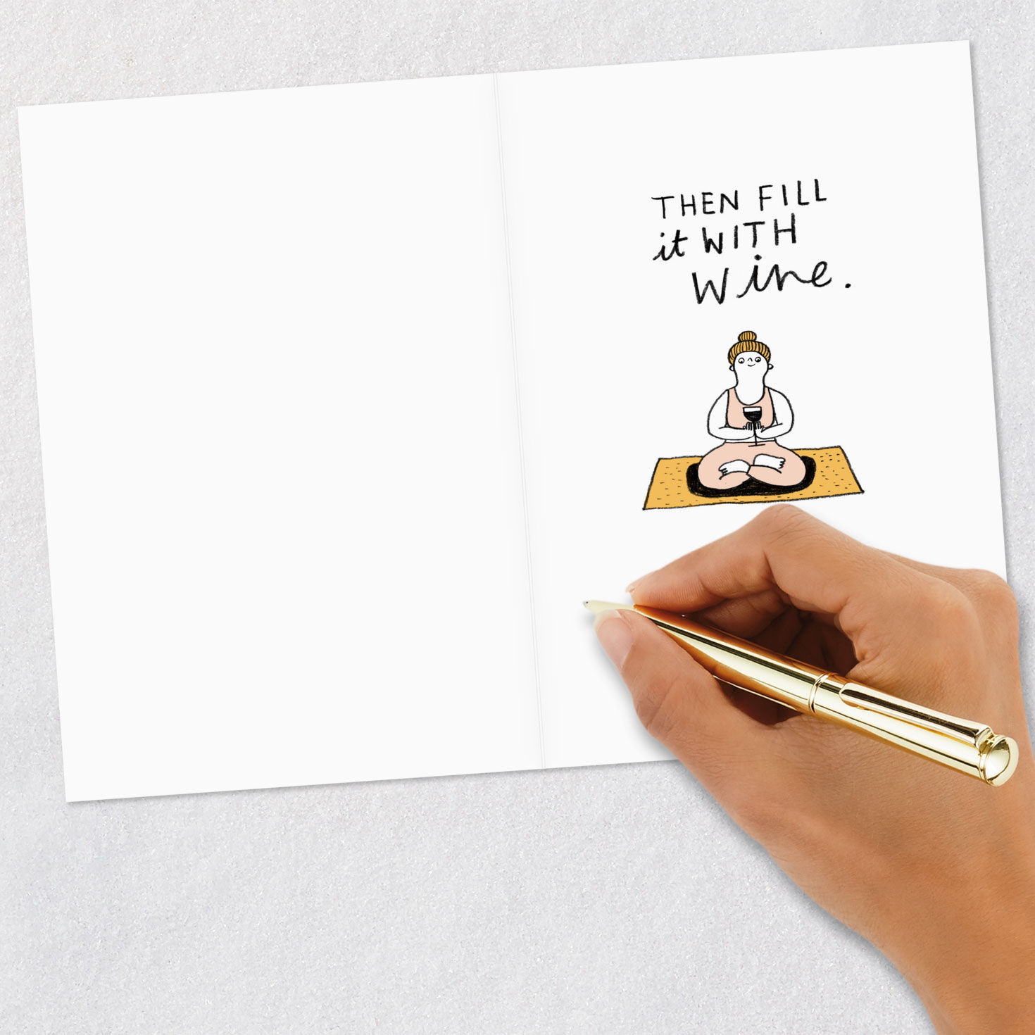 Meditation and Wine Funny Card Signing card image number 6