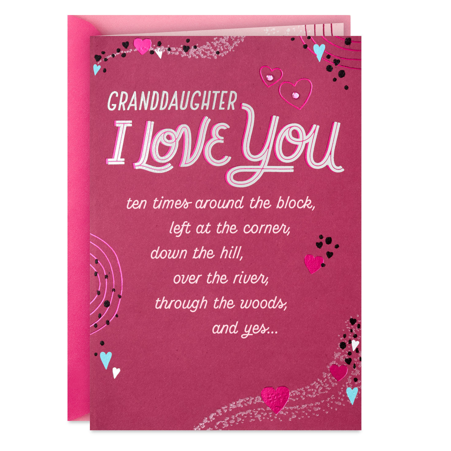 Love You to the Moon and Back Valentine's Day Card for Granddaughter