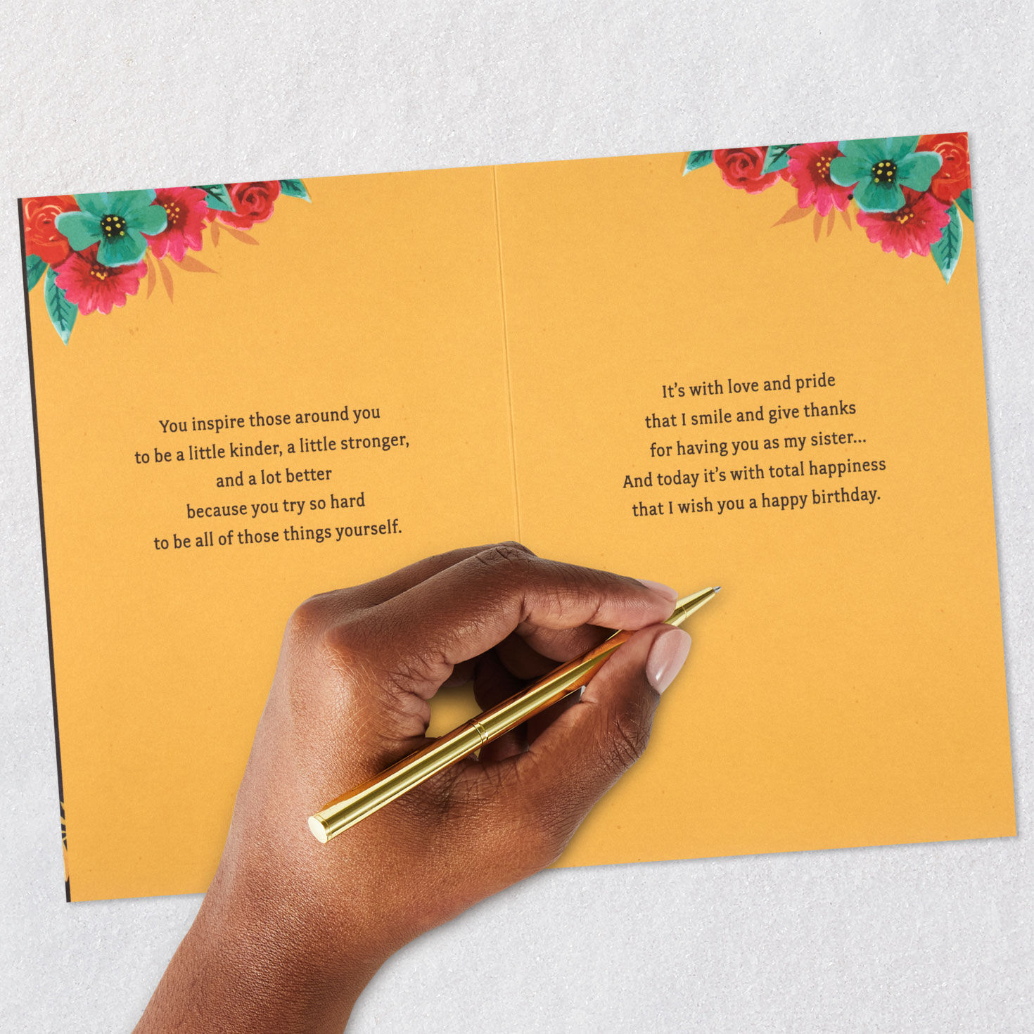 Black Woman on Cake Sister Birthday Card Signing card image number 8