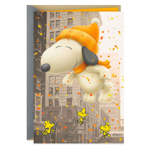 Peanuts® Snoopy Parade Balloon Funny Thanksgiving Card, 