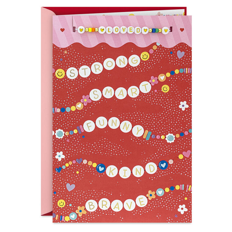 You're Every Kind of Wonderful Love Card for Kids With Friendship Bracelet, , large image number 1