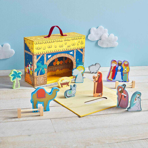 Mud Pie Nativity Story Play Set in Box, Set of 15, 