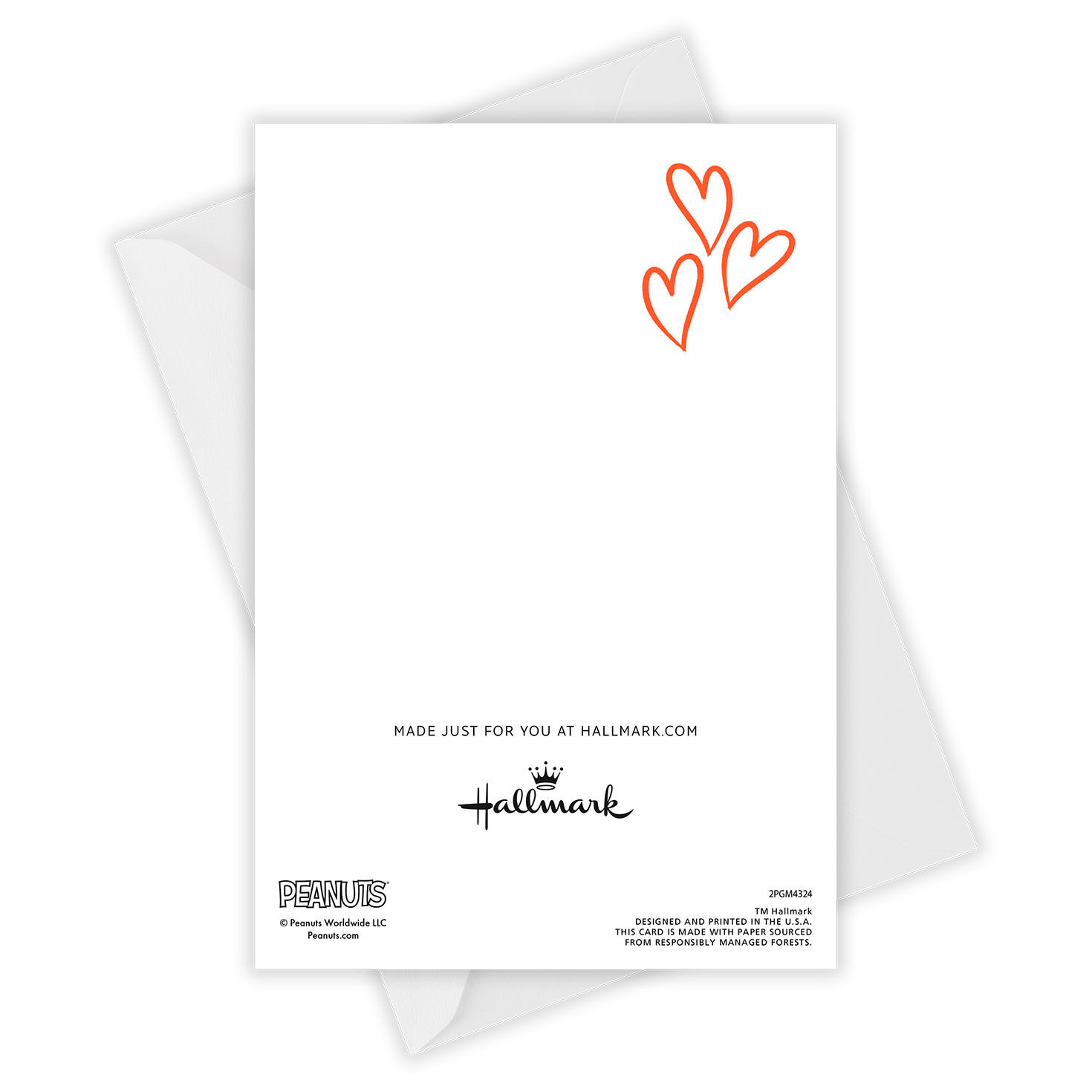 Snoopy Woodstock Hugging Personalized Card Card Back with Envelope image number 4