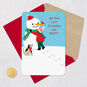 Snowman with Kid and Dog Child Caregiver Christmas Card Card Front with Envelope and Gold Seal image number 5
