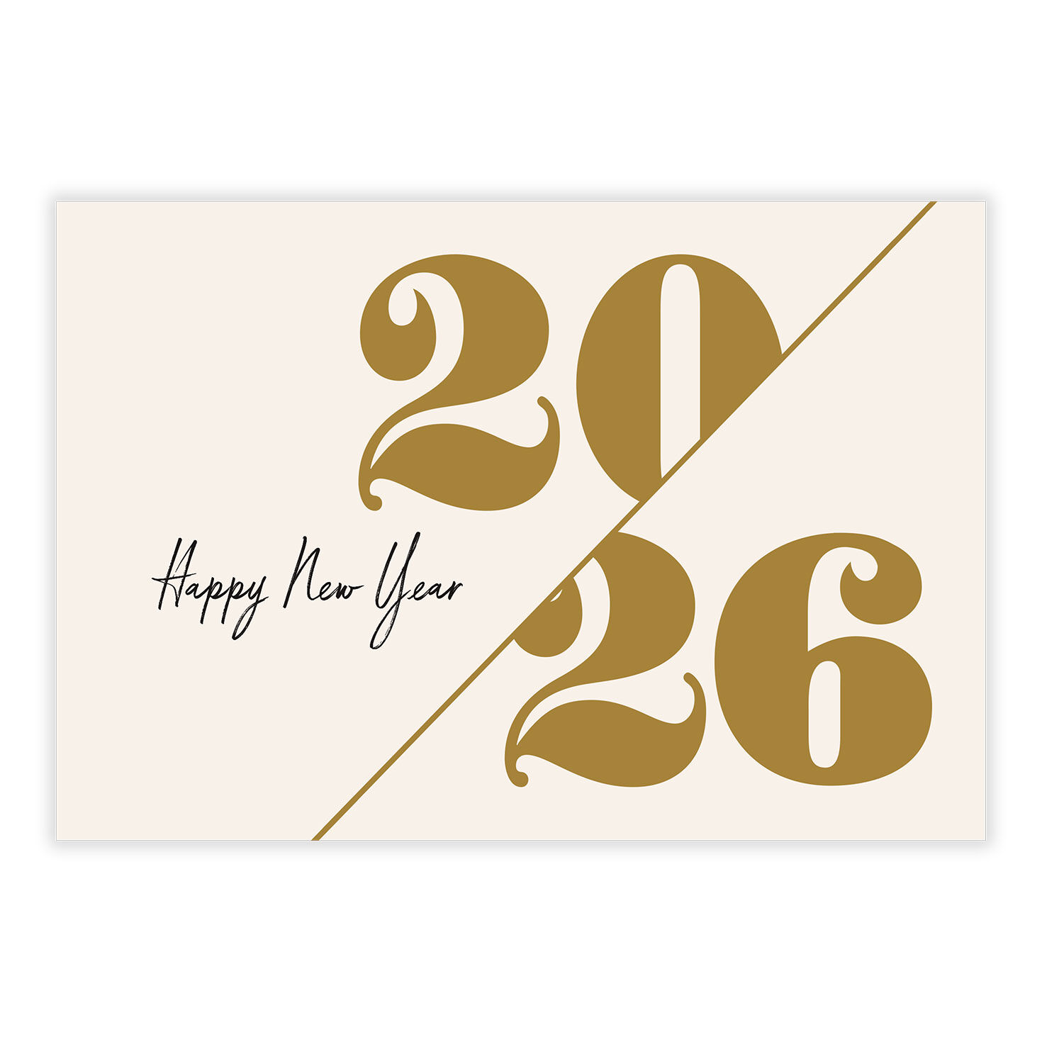 Large Gold 2026 Numbers Personalized New Year Card front image number 2