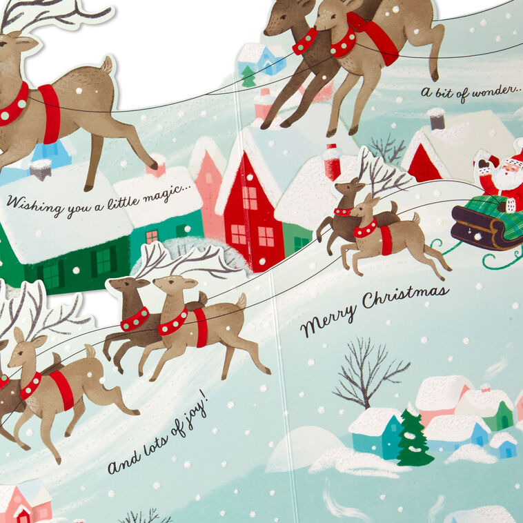 Santa and Sleigh Scene Boxed Christmas Cards sentiment image number 6
