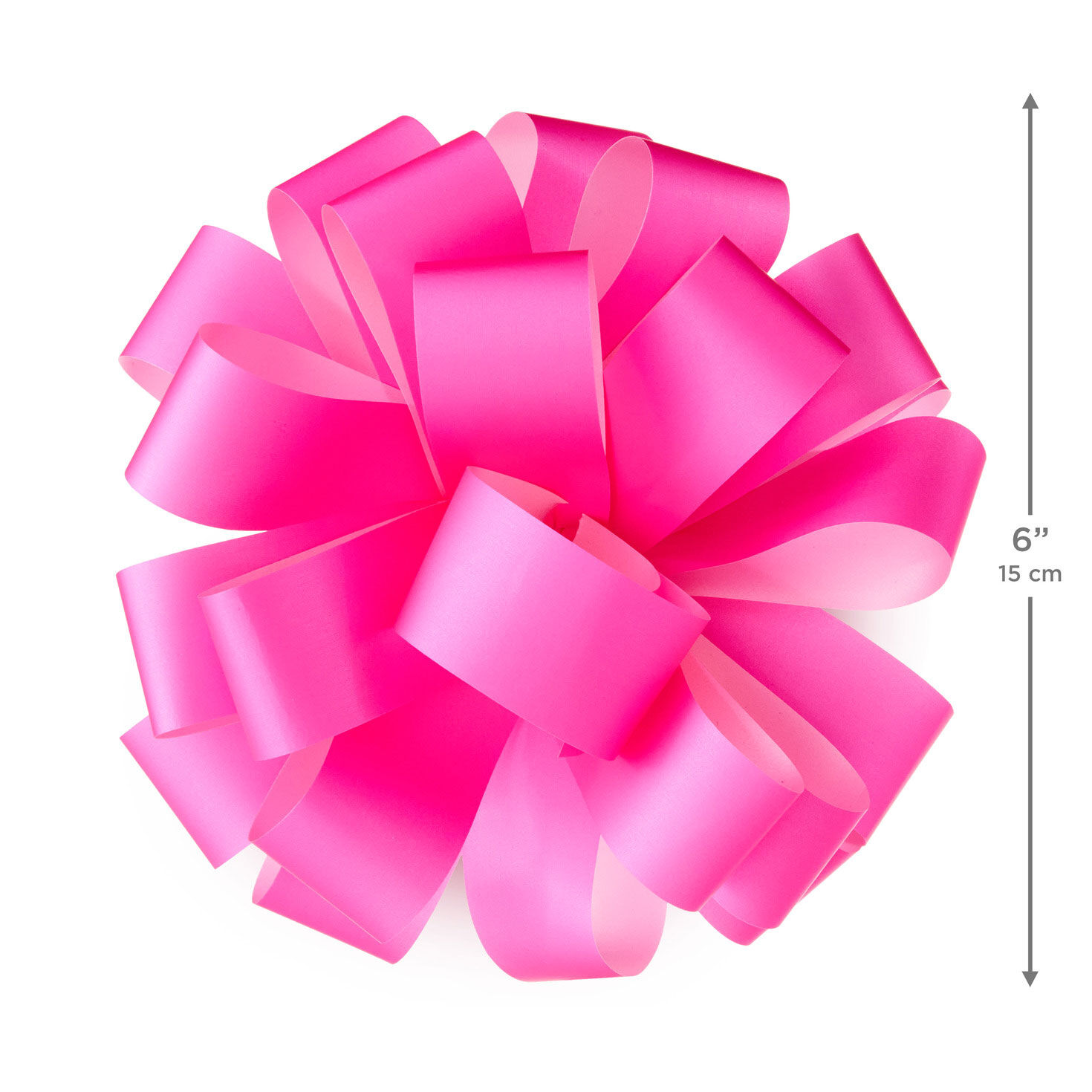 Hot Pink Looped Ribbon Gift Bow measurement image number 3