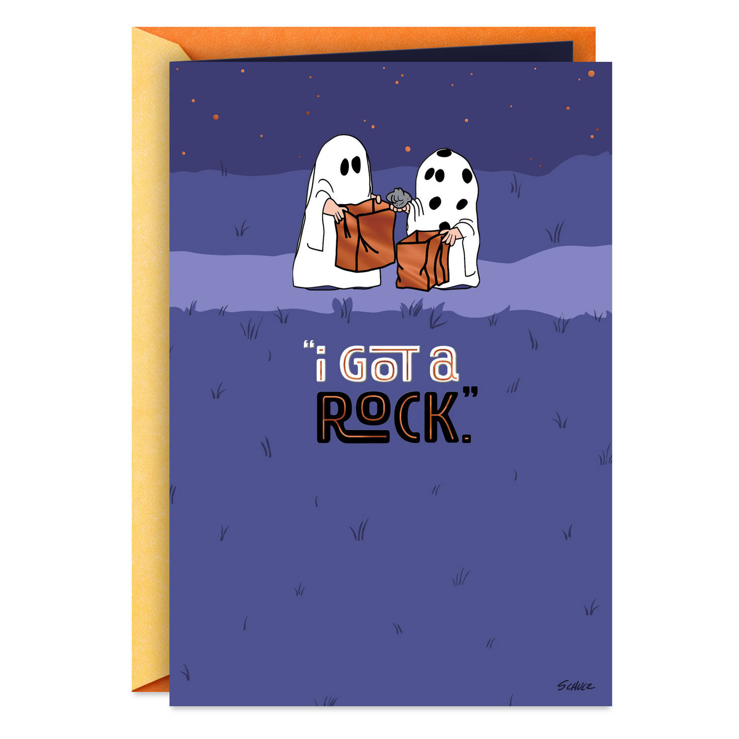 Peanuts® I Got a Rock Funny Halloween Card