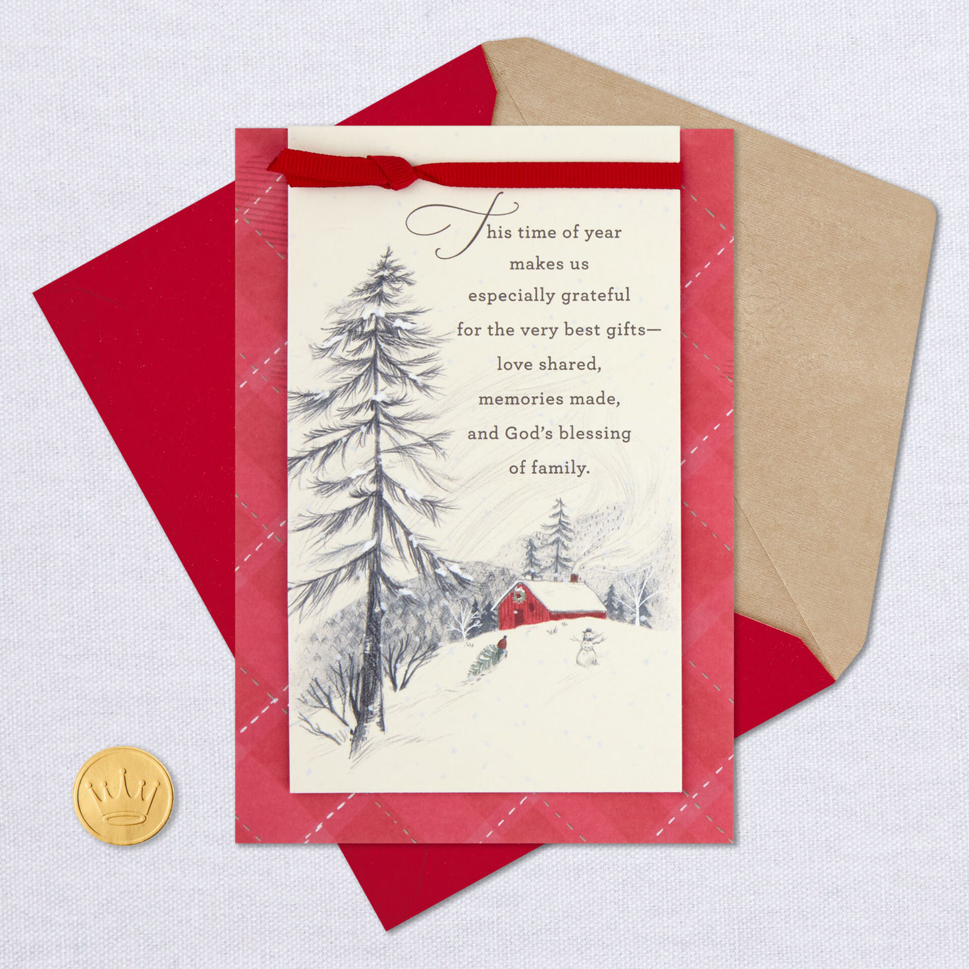 Grateful for God's Blessings Religious Christmas Card for Brother