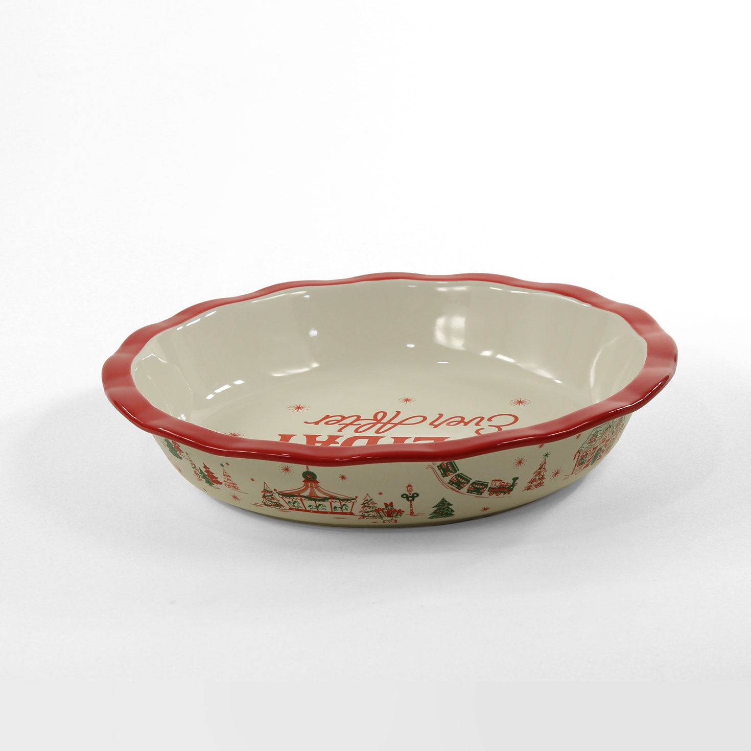 Pink Green Holiday Disney Pattern Pie Dish side image number 2
