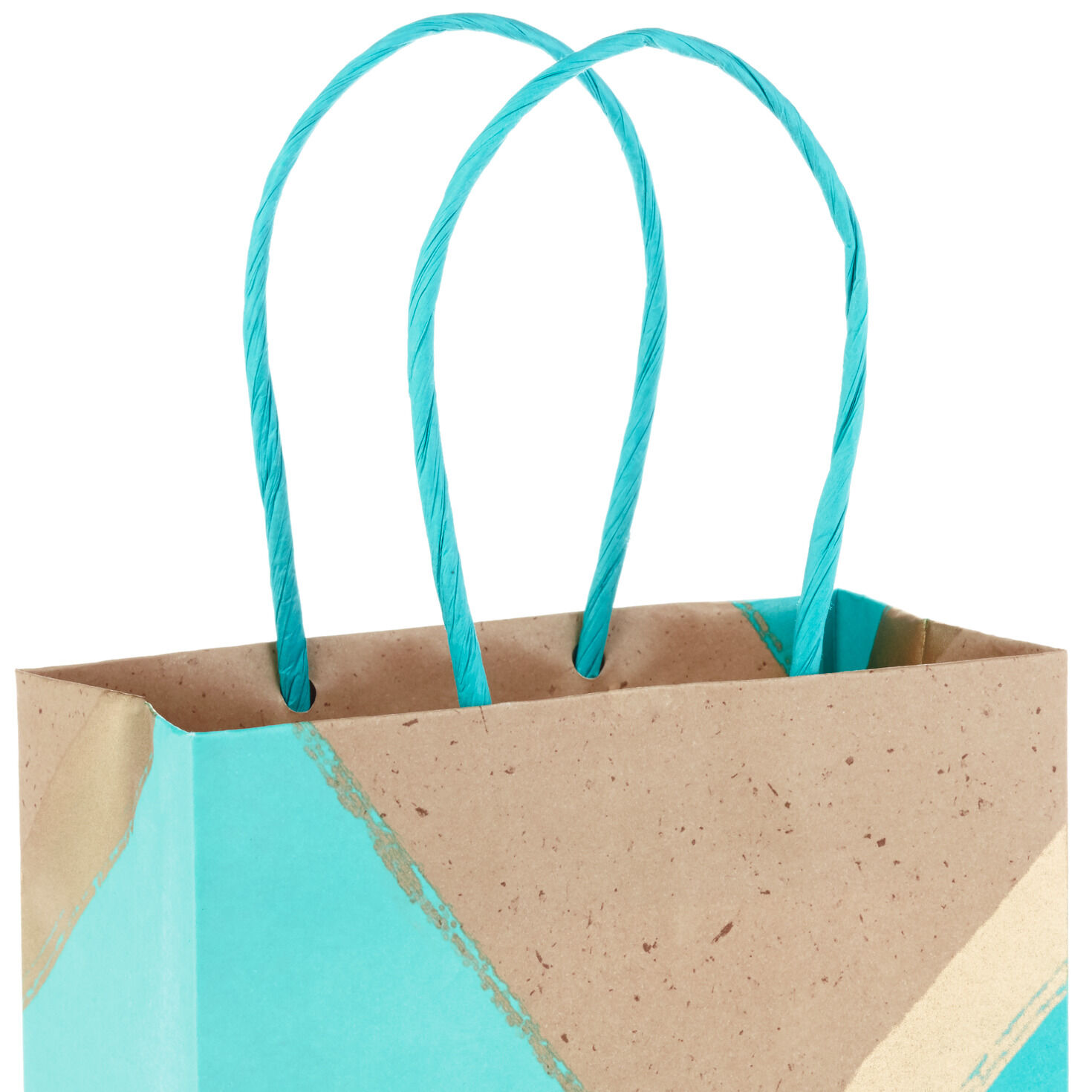 6.5" Turquoise and Kraft Paper 8-Pack Gift Bags, , large image number 4