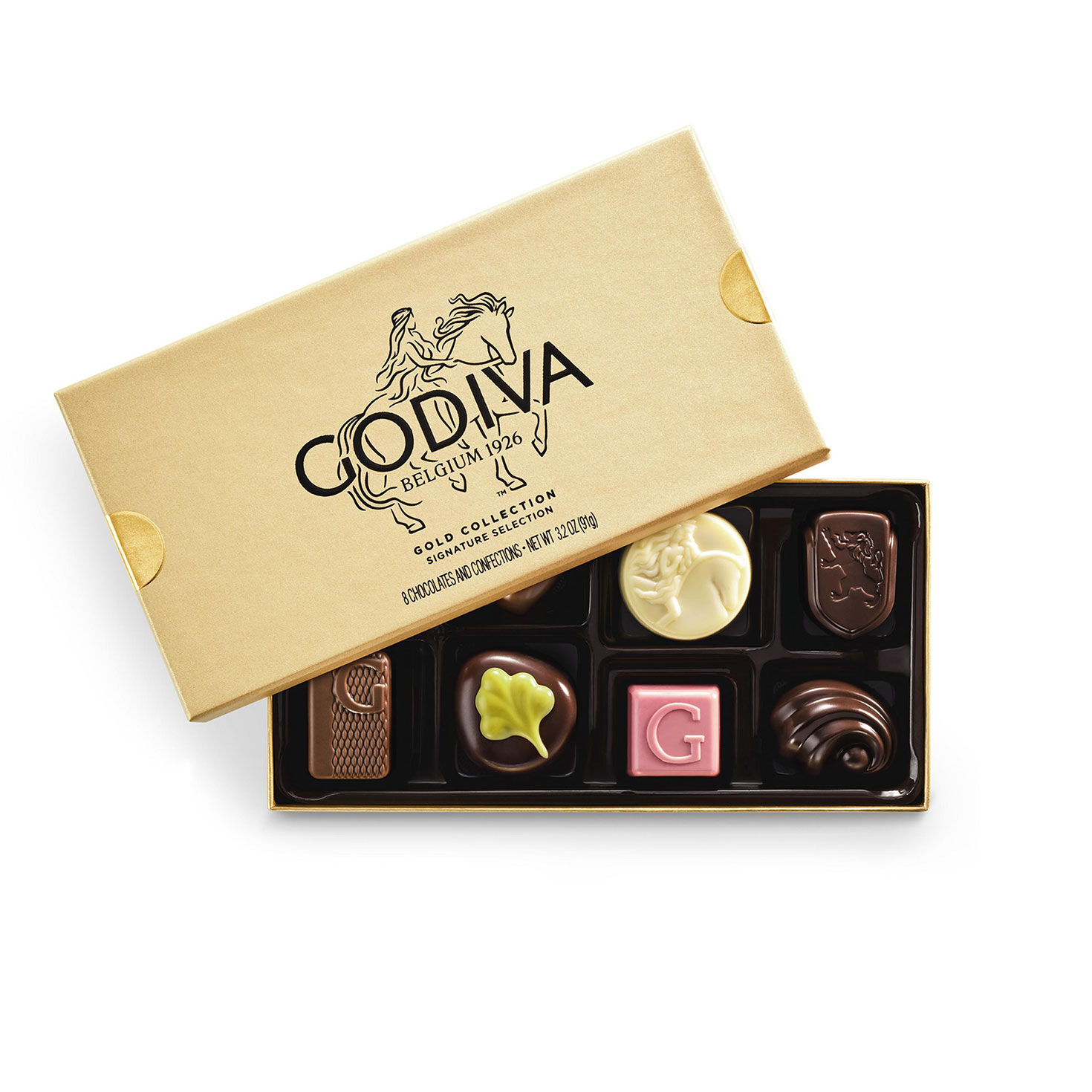 Assorted 8 Godiva Signature Chocolates in Gift Box open image number 2