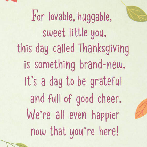 Customizable Baby's First Thanksgiving Card With Relative Stickers, , large image number 2