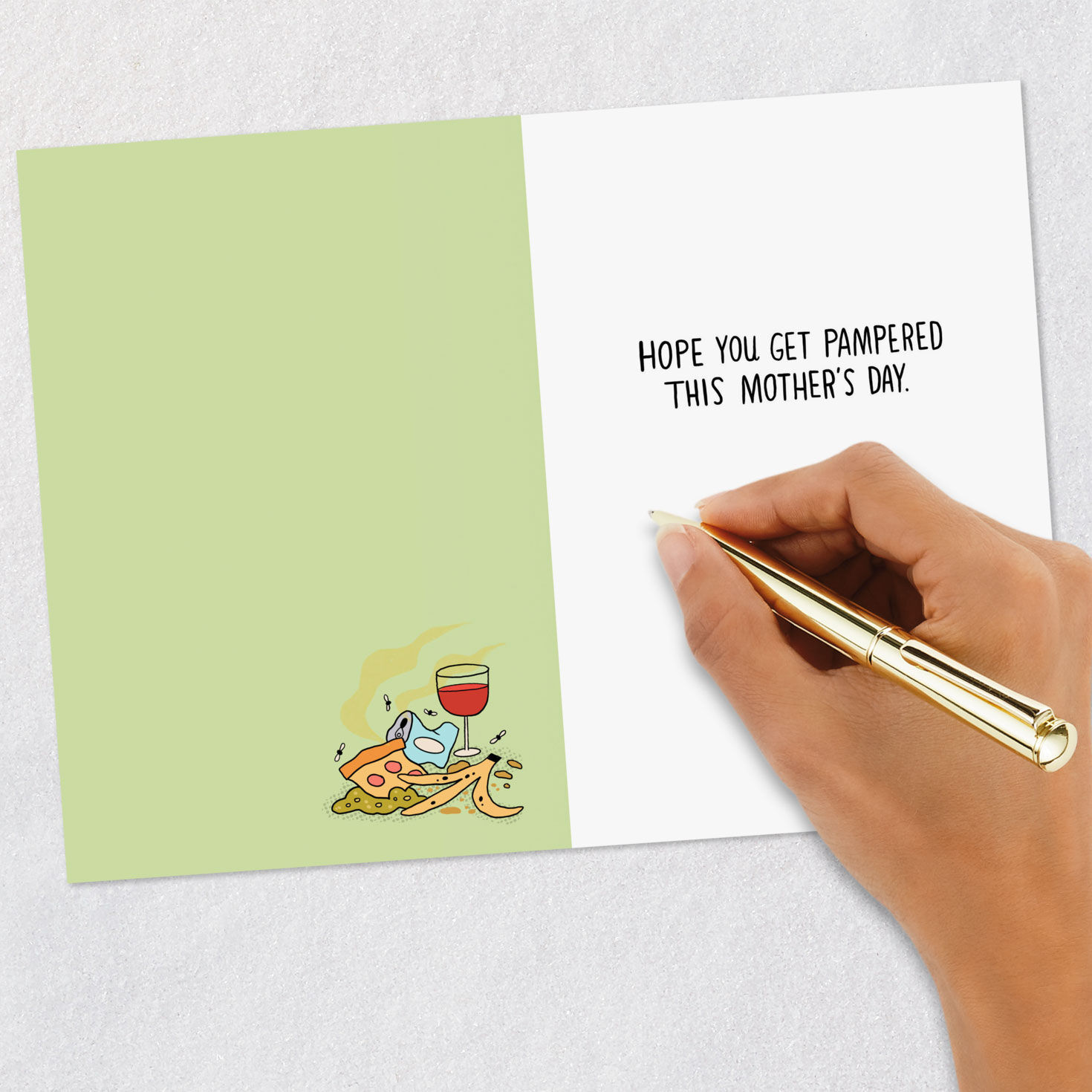 Raccoons Breakfast in Bed Funny Mother's Day Card signing card image number 7