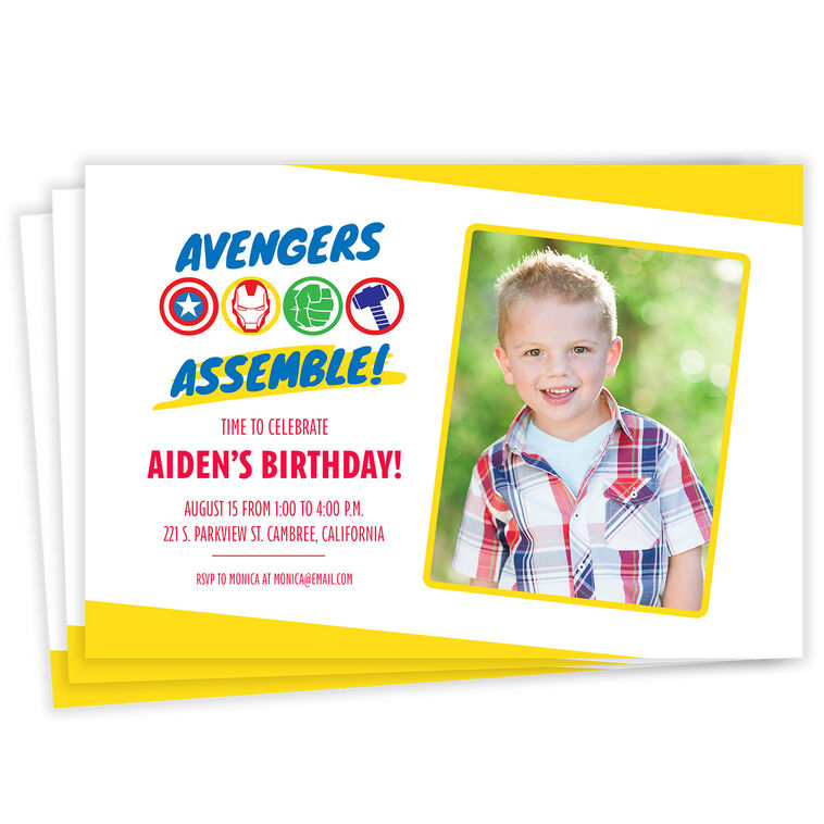 Marvel Avengers Assemble Birthday Invitation