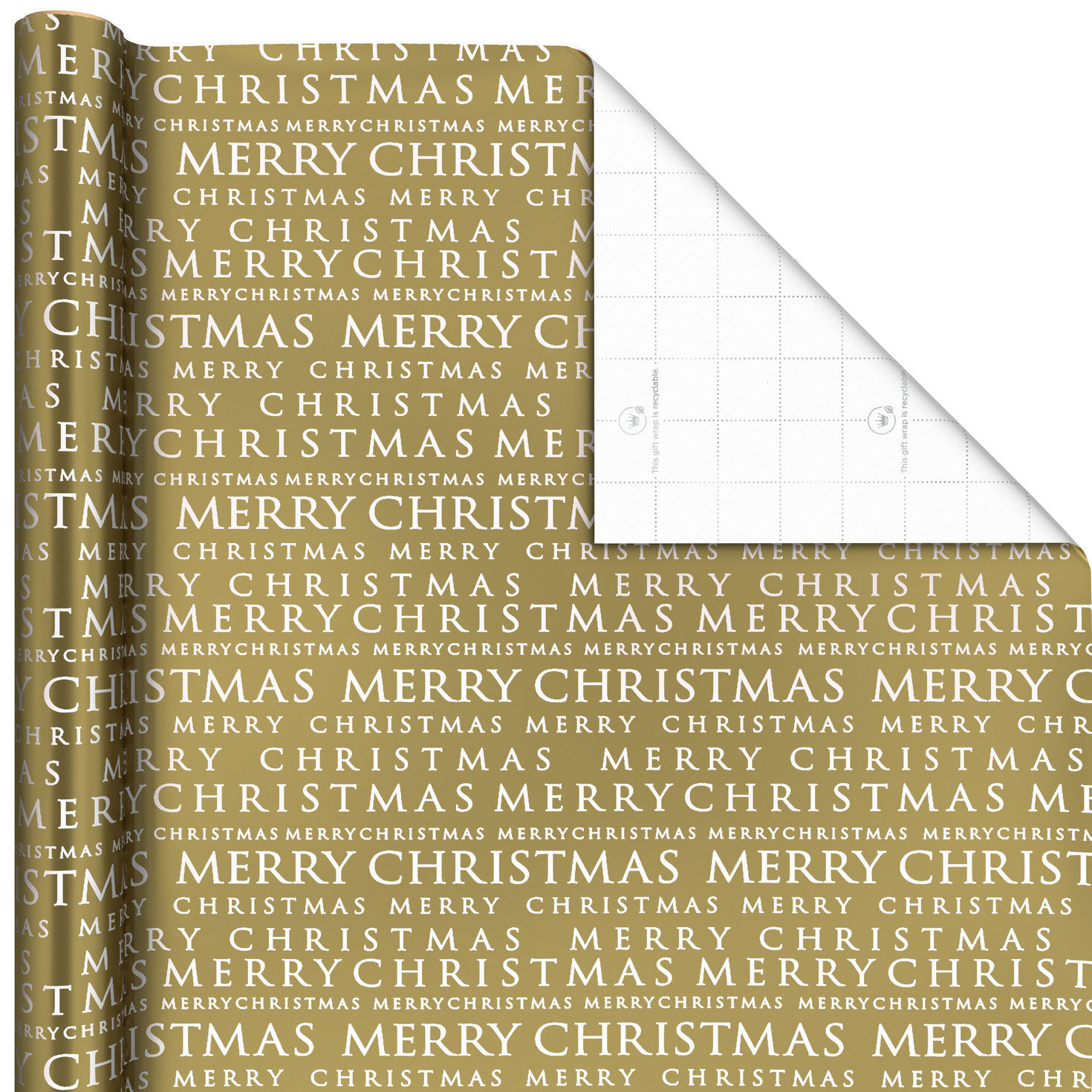 Holographic Gold Foil Jumbo Christmas Wrapping Paper Roll, 54 sq. ft.