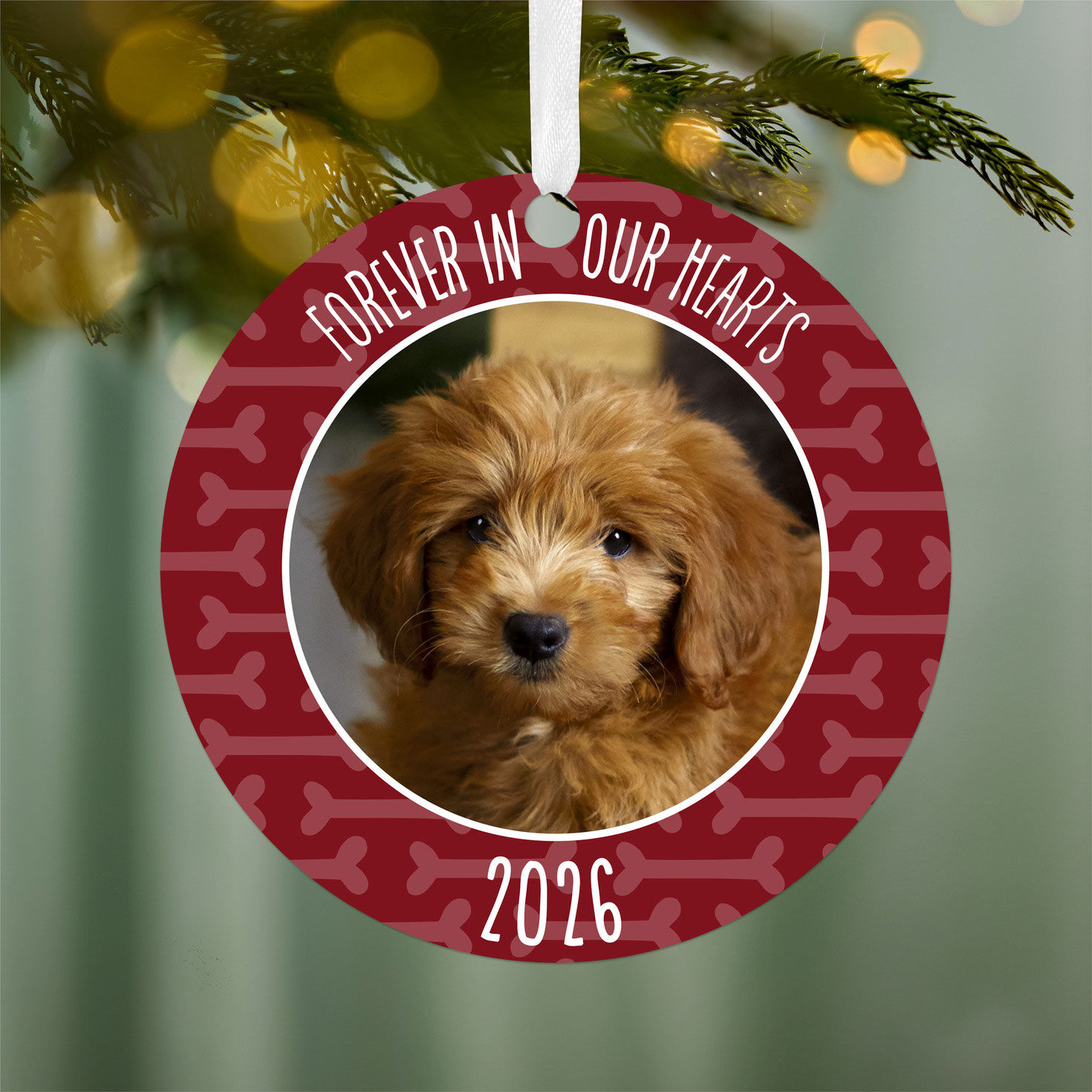 Pet Memorial Round Metal Personalized Ornament, Custom Photo and Text for only USD 17.99 | Hallmark