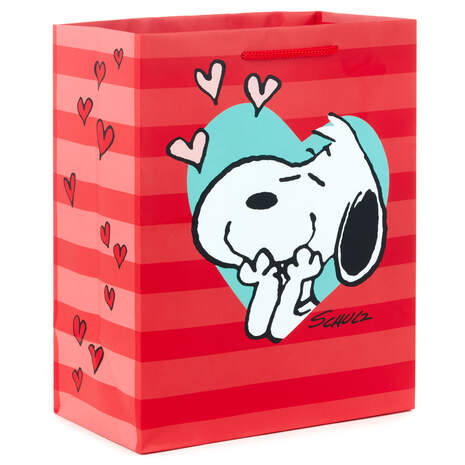 9.6" Peanuts® Snoopy Love Valentine's Day Gift Bag, , large