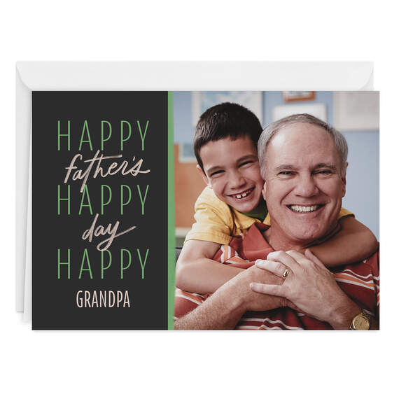 Happy and Loved Folded Father's Day Photo Card, , large image number 1