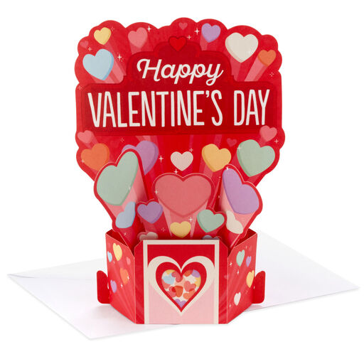 Shooting Hearts 3D Pop-Up Valentine's Day Cards, Pack of 8, 