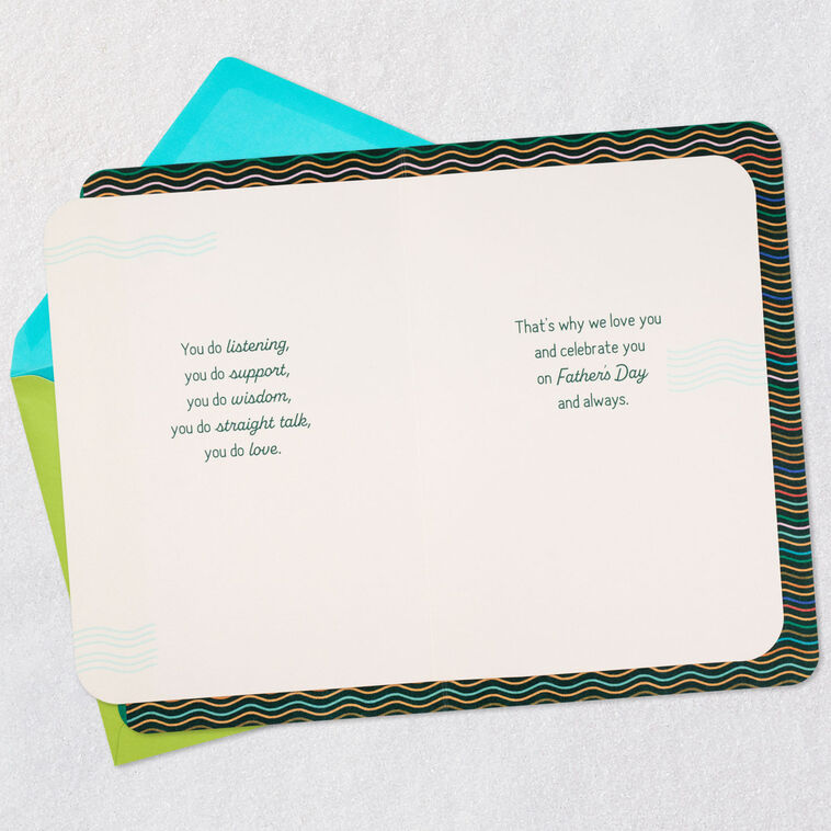 Green and Gold Father's Day Card for Dad from Us Open card with envelope image number 4