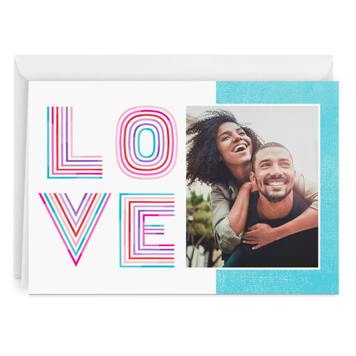 Personalized Rainbow Lettering Love Photo Card, 