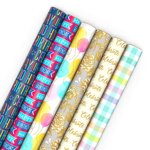 All-Occasion 6-Pack Wrapping Paper Assortment, 180 sq. ft.