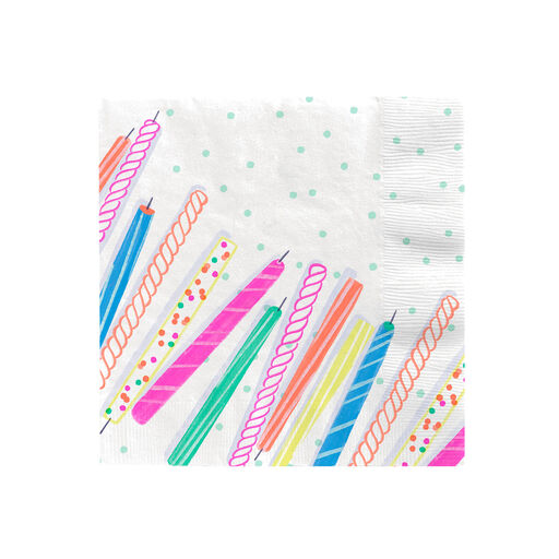 Festive Candles Dinner Napkins, Set of 16, 