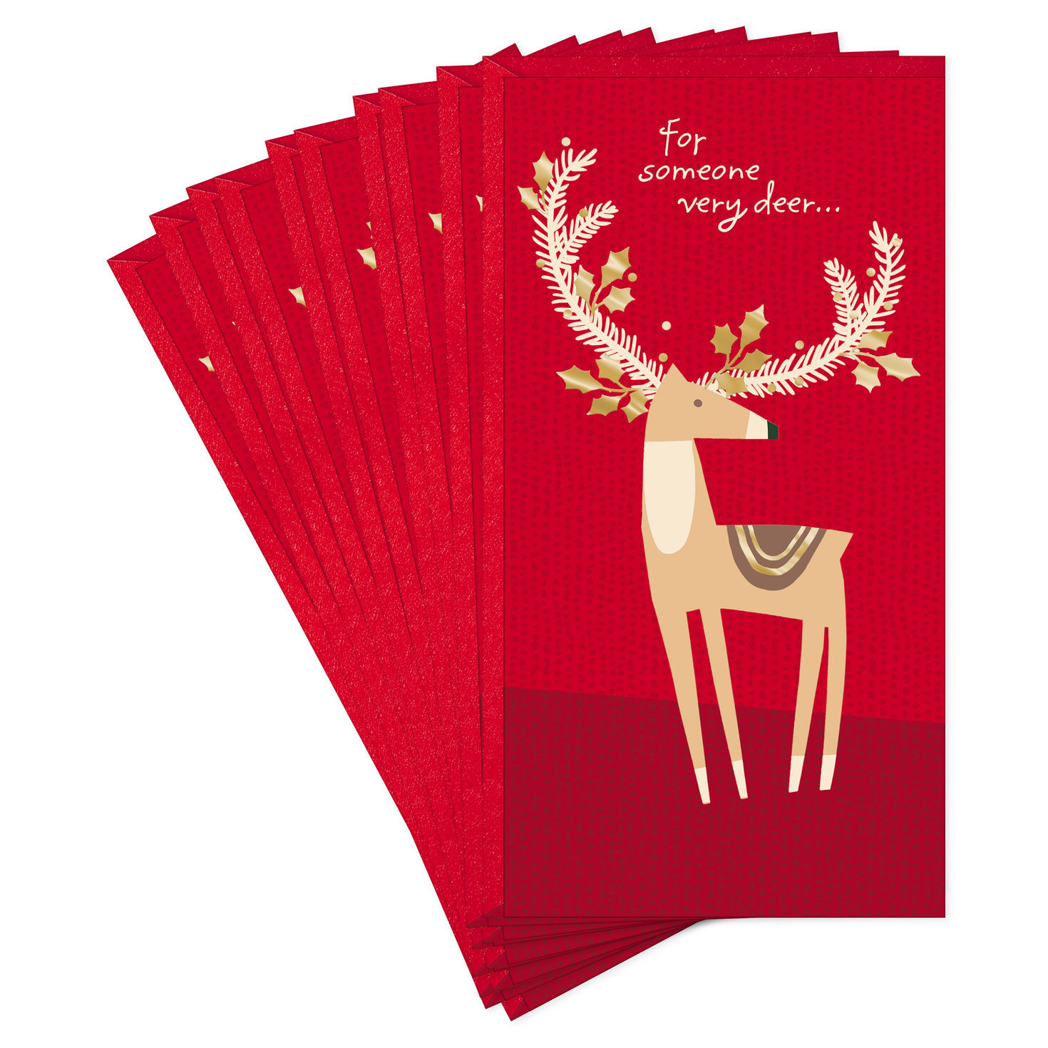 Every Merry Way Gold Deer Money Holder Christmas Cards, Pack of 10