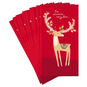 Gold Deer on Red Money Holder Christmas Cards Pack Card Fan image number 1