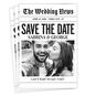Newspaper Personalized Wedding Save the Date Card front fanned image number 1