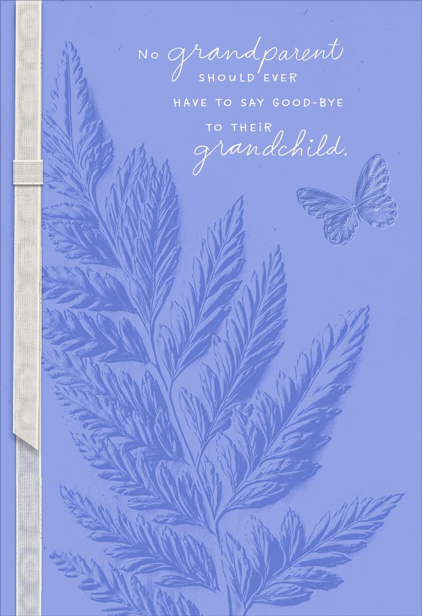 Fern Leaf With Butterfly Sympathy Card for Loss of a Grandchild