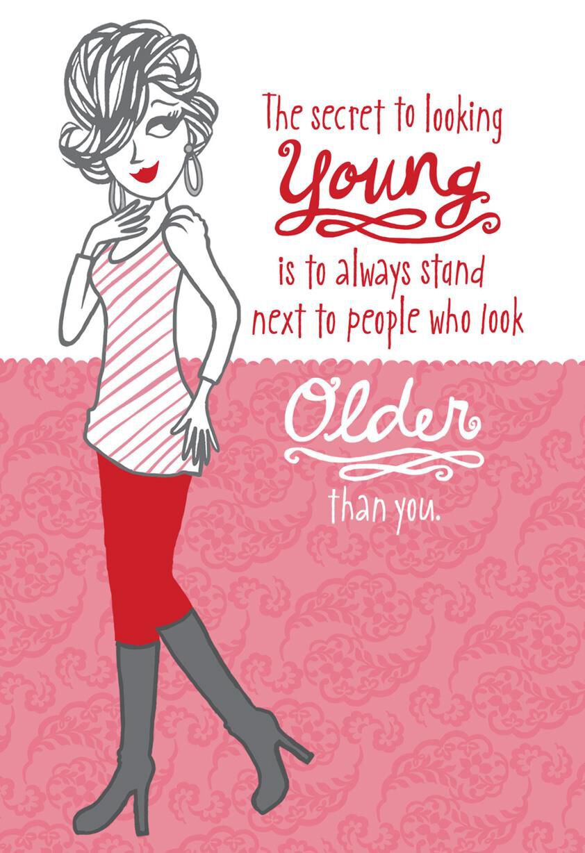 Secret to Looking Young Funny Birthday Card