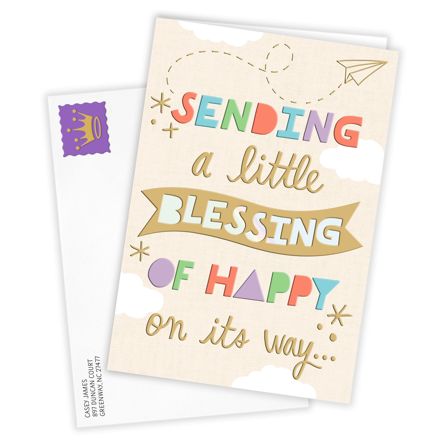 Blessing of Happy Religious Personalized Card Card Front with Envelope image number 2