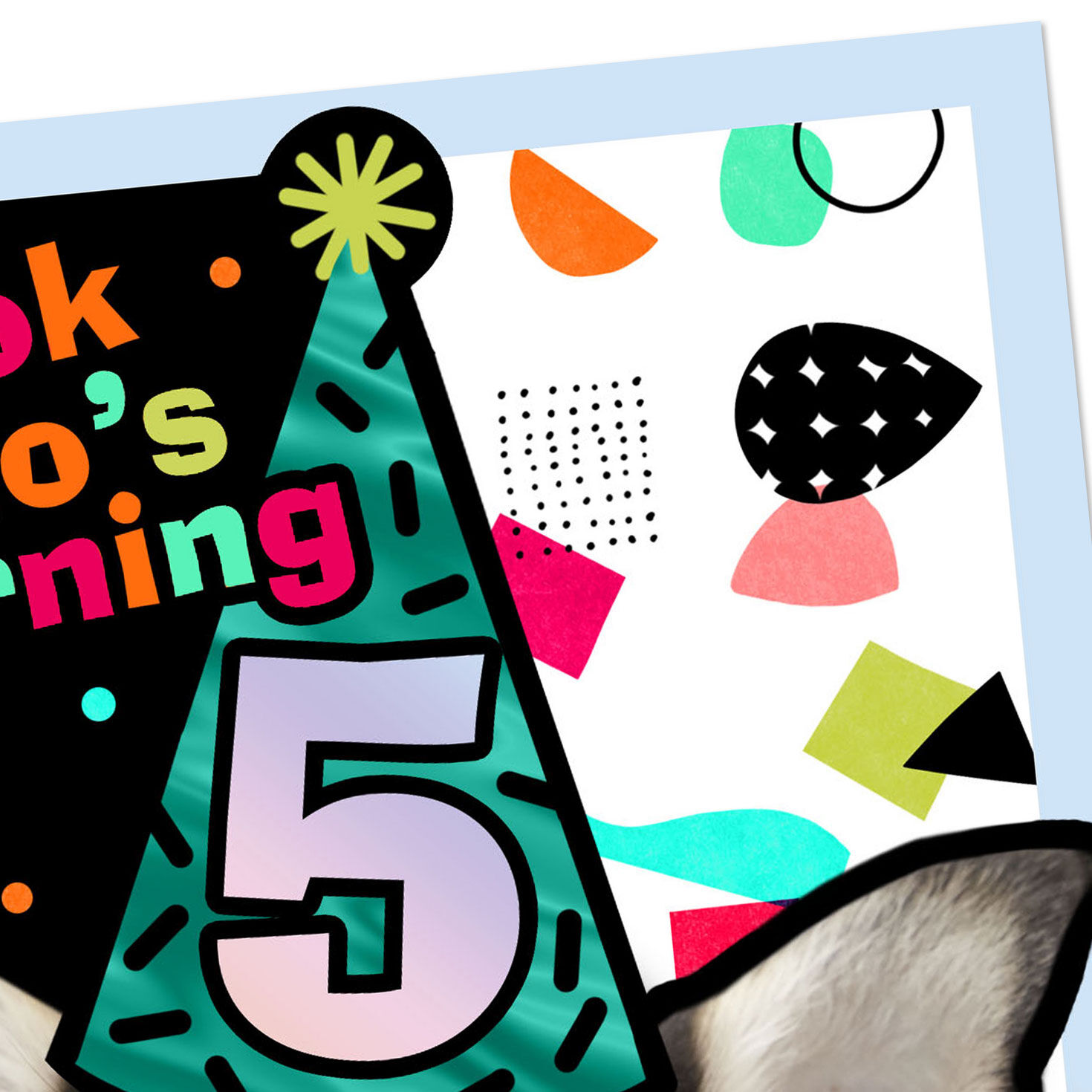 Chihuahua Dog in Party Hat 5th Birthday Card Card Front Detail image number 4