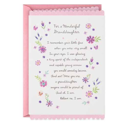 Wonderful Young Woman Birthday Card for Granddaughter, 