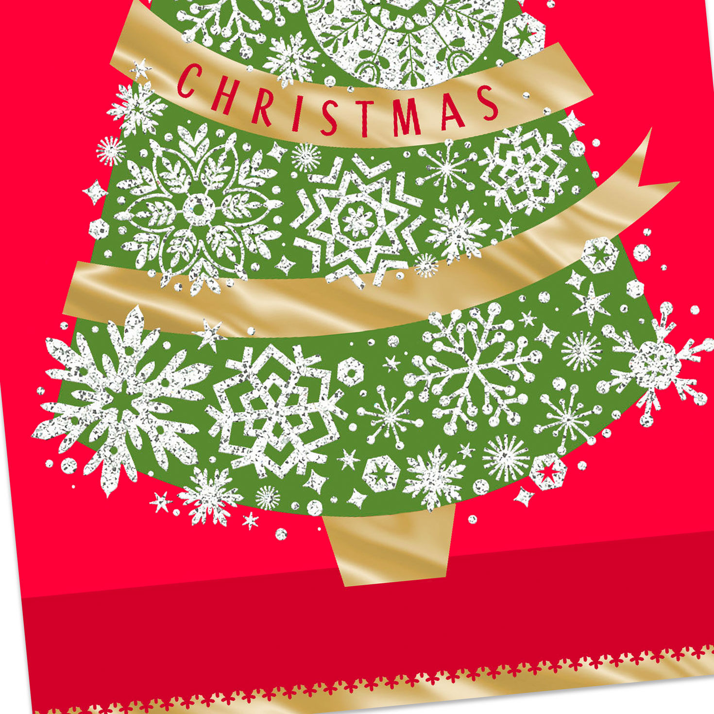 Snowflakes and Tree Money Holder Christmas Cards Pack Card Front Detail image number 6
