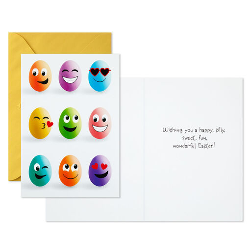 Colored Easter Egg Emojis Easter Cards, Pack of 6, 