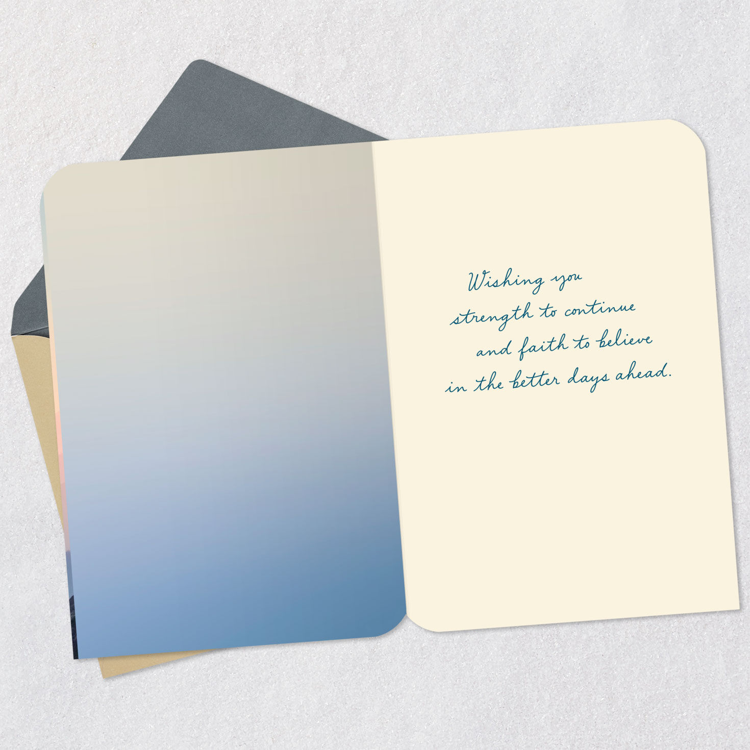 Sunset Scene Recovery Encouragement Card Open card with envelope image number 3