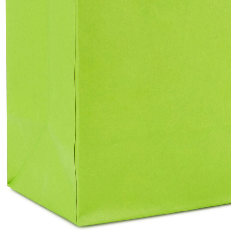 6.5" Solid Lime Green Small Gift Bag, Lime Green, large image number 5