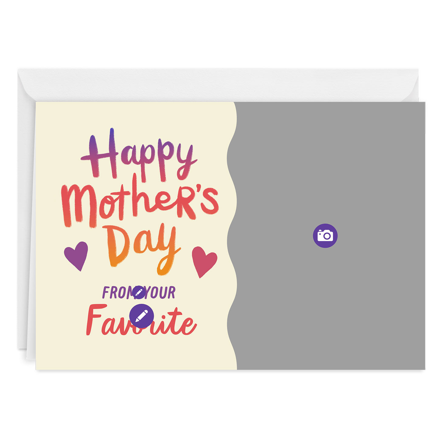 Bright Ombr&eacute; and Hearts Custom Mother's Day Card, , large image number 3