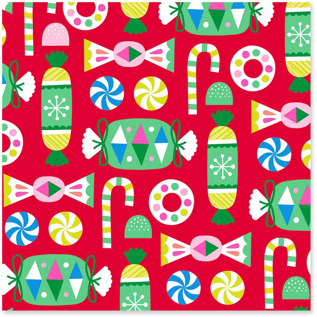 Candy Holographic Foil Christmas Wrapping Paper Roll, 25 sq. ft
