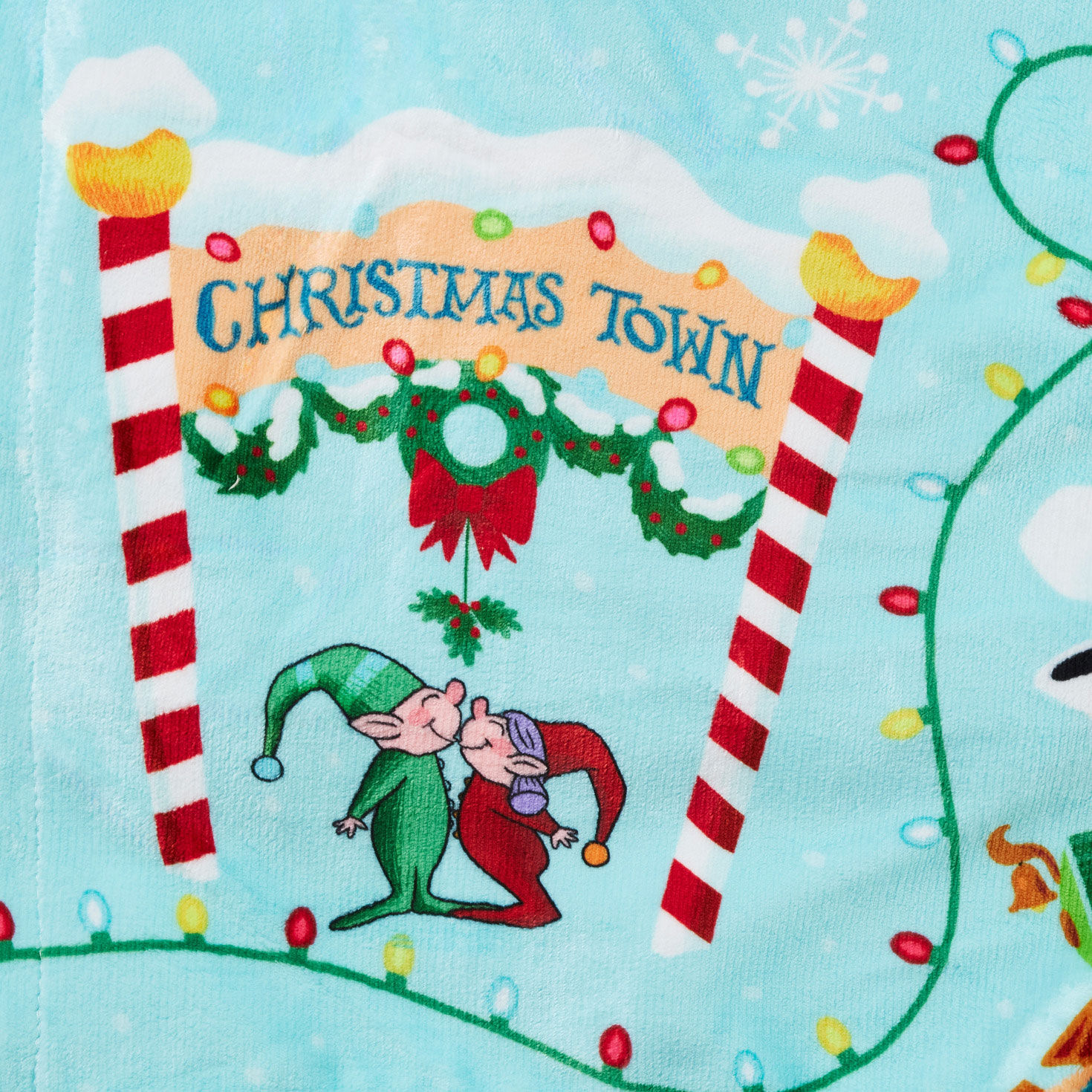 Halloween Town Christmas Town Two-Sided Blanket closeup detail image number 4