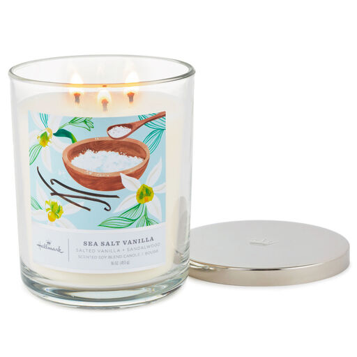 Sea Salt Vanilla 3-Wick Jar Candle, 16 oz., 